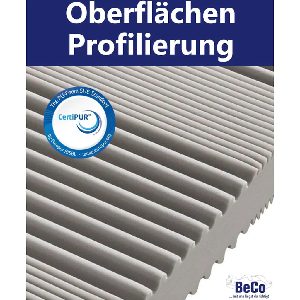 Beco Komfortschaummatratze »Matratze Selection MF«, 14 Cm Hoch, Raumgewicht: 28 Kg/m³, (1 St.), Matratze Wurde Im Härtegrad 2, Gr. 90x200 Cm, Von Haus & Garten Mit "SEHR GUT" Ausgezeichnet! – Bild 4