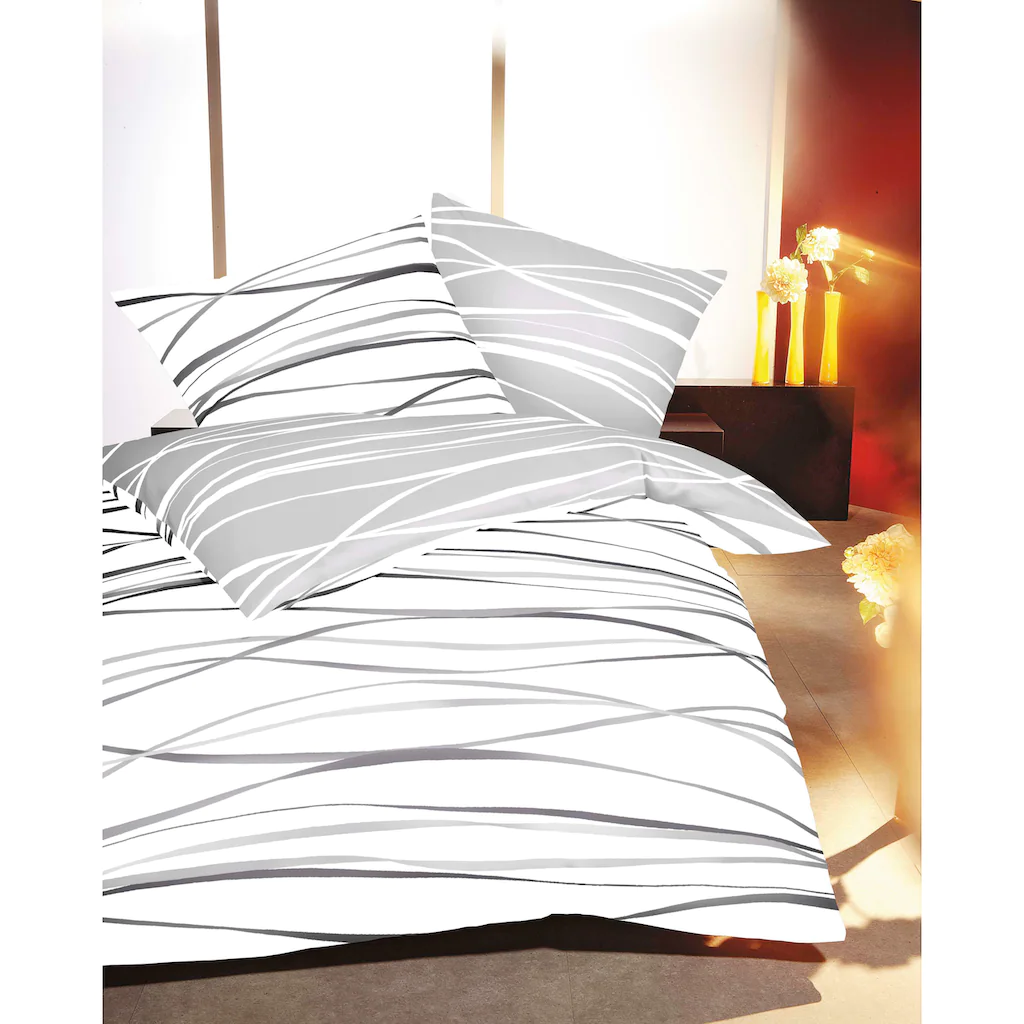 Kaeppel Wendebettwäsche »Motion«, (2 Tlg.), Aus 100% Baumwolle, In Mako-Satin Oder Biber Qualität, Winterbettwäsche, Bett- Und Kopfkissenbezug Mit Reißverschluss, Bettwäsche-Set STANDARD 100 By OEKO-TEX® Zertifiziert. – Bild 2