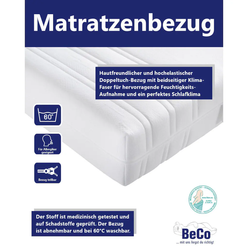 BeCo EXCLUSIV Taschenfederkernmatratze »BodyMax«, 22 Cm Cm Hoch, 480 Federn, (1 St.), Bis 180 Kg Belastbar (lt. Prüfinstitut "Hansecontrol") – Bild 3