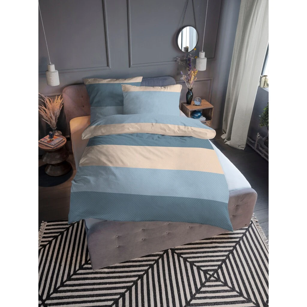 TOM TAILOR Bettwäsche »Angelo«, (2 Tlg.), Warme Flanell (Biber) Qualität, In Streifen - Made In Germany