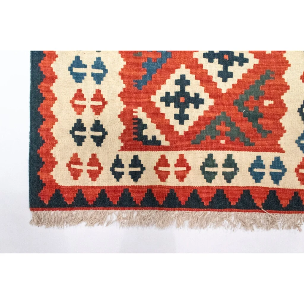 Morgenland Wollteppich »Kelim Fars Teppich Handgewebt Mehrfarbig«, Rechteckig, Kurzflor – Bild 3