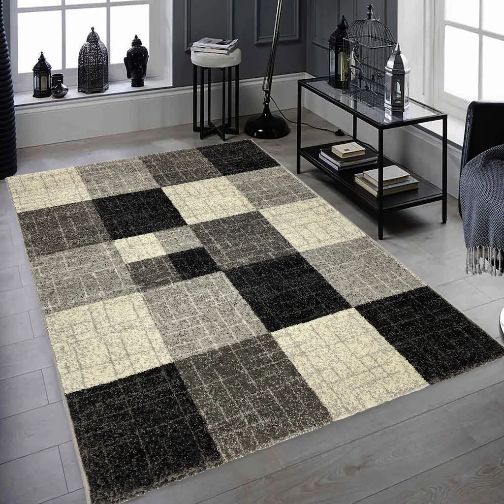 RESITAL The Voice Of Carpet Teppich »Relax 8100«, Rechteckig, Kurzflor, Modernes Karo Design, Wohnzimmer, Schlafzimmer – Bild 5