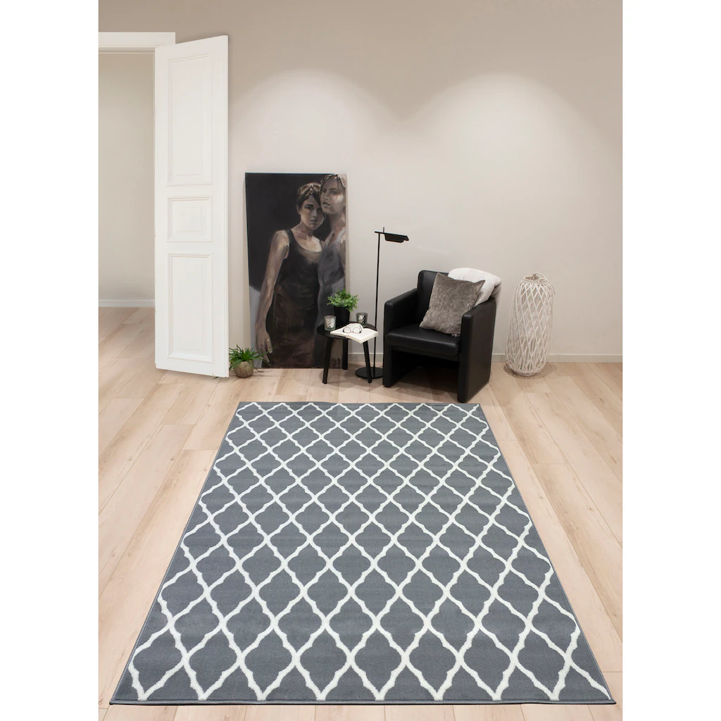 Leonique Teppich »Elliota«, Rechteckig, Grafisches Rauten-Design, Modern, Kurzflor-Teppich – Bild 2