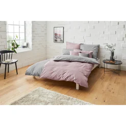 Bruno Banani Wendebettwäsche »Merlin, In Den Qualitäten Linon (kühlend) Und Biber (wärmend), Atmungsaktiv, Flächengewicht 140 G/m², 100% Baumwolle, Unterstützt Cotton Made In Africa, Mit Knopfverschluss«, (2 Tlg.)