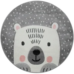 Paco Home Kinderteppich »Cosmo 346«, Rund, 3D-Design, Niedliches Bär Motiv, Pastell-Farben, Kinderzimmer