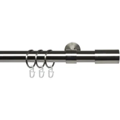 Liedeco Gardinenstange »Zylinder Edelstahl-optik«, 1 Läufig-läufig, Fixmaß