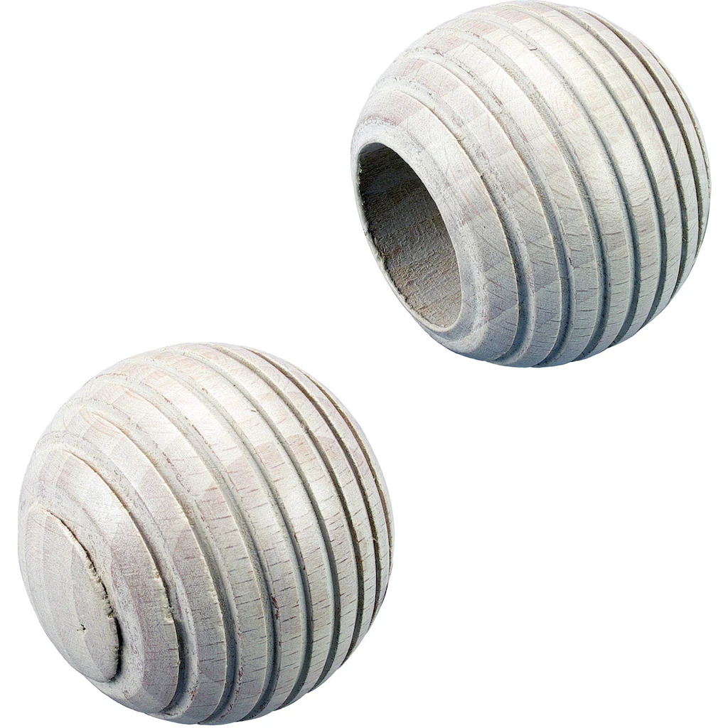 Liedeco Gardinenstange »Stilgarnitur 28 Mm Kugel-Streifen«, 1 Läufig-läufig, Fixmaß, Gardinenstange Komplett – Bild 2