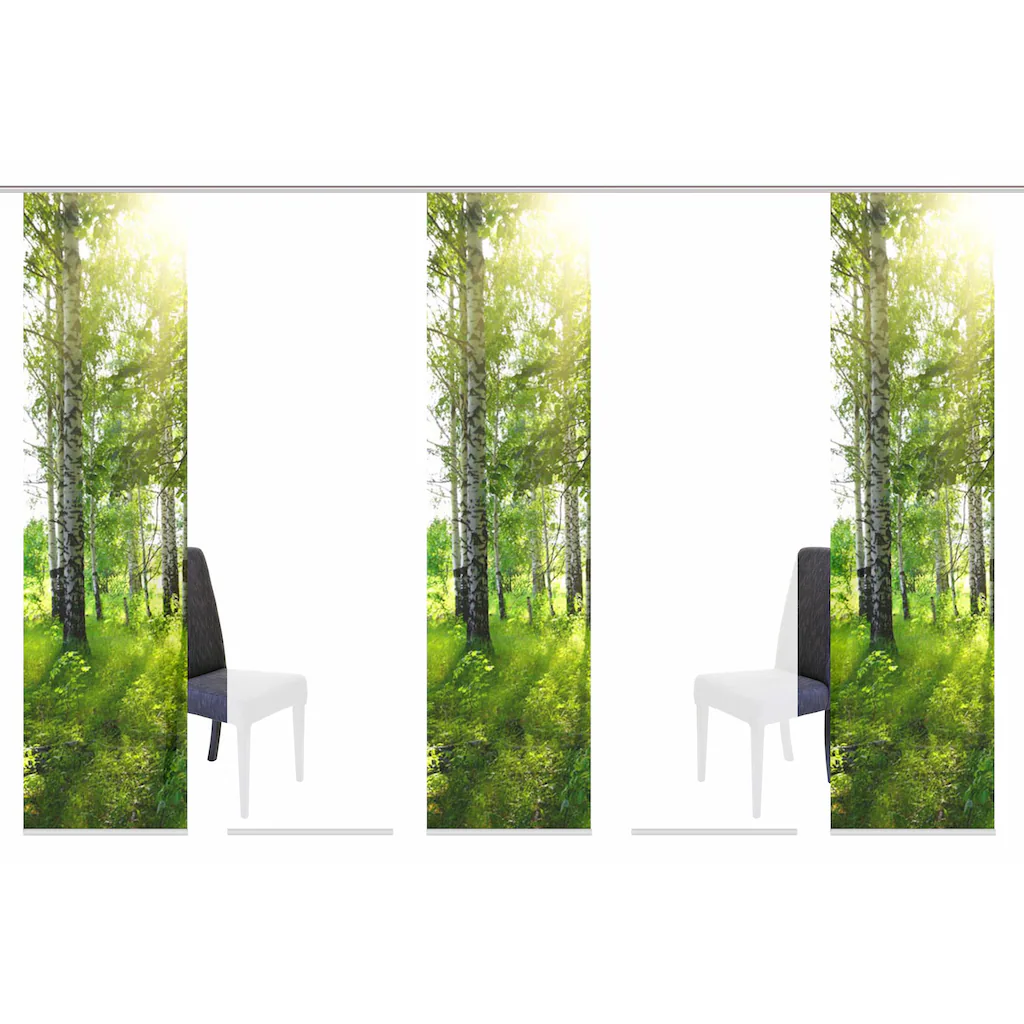 HOME WOHNIDEEN Schiebegardine »GALWAY«, (5 St.), HxB: 245x60, Inkl. Befestigungszubehör