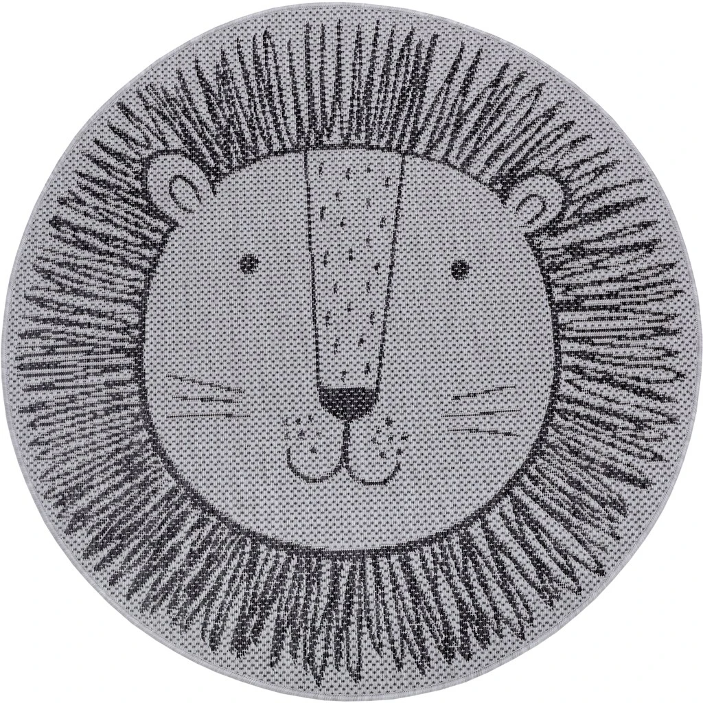 Lüttenhütt Lüttenhütt Kinderteppich »Löwe«, Rund, Tiermotiv, Flachgewebe, Strapazierfähig, Pflegeleicht