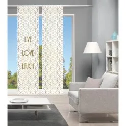 Vision S Schiebegardine »LIVE LOVE LAUGH 2er SET«, (2 St.), Bambus-Optik, Digital Bedruckt
