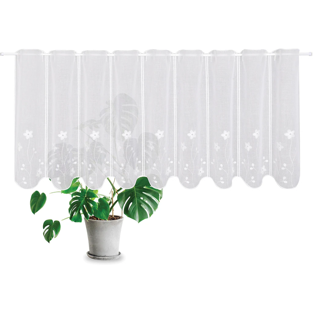 Gerster Scheibengardine »Carla«, (1 St.), SB-Stickereibistro "Carla" Weiß – Bild 3