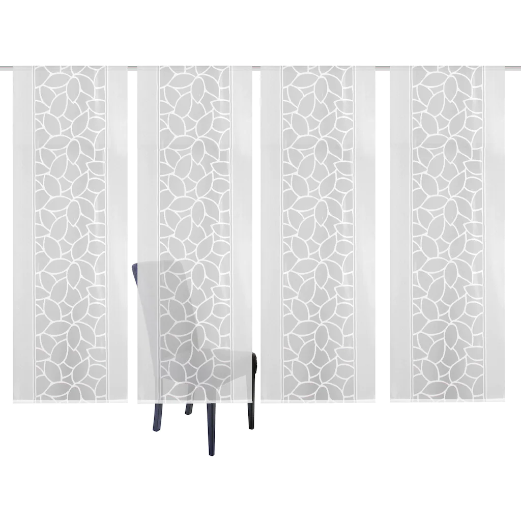 HOME WOHNIDEEN Schiebegardine »JENNA«, (4 St.), Schiebevorhang Jacquard Set