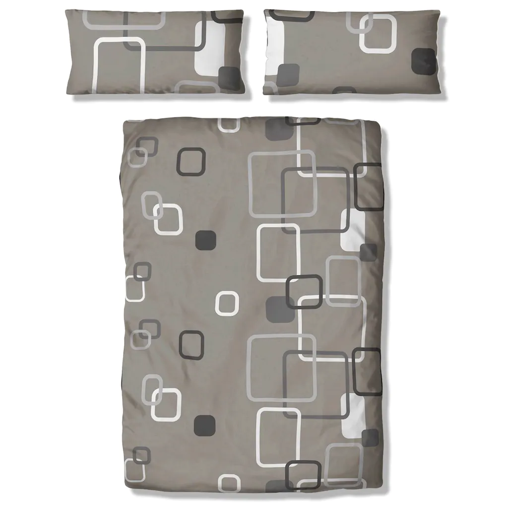 My Home Bettwäsche »Quadro In Gr. 135x200 Oder 155x220 Cm«, (2 Tlg.), Moderne Bettwäsche Aus Baumwolle, Bettwäsche Mit Grafischem Muster