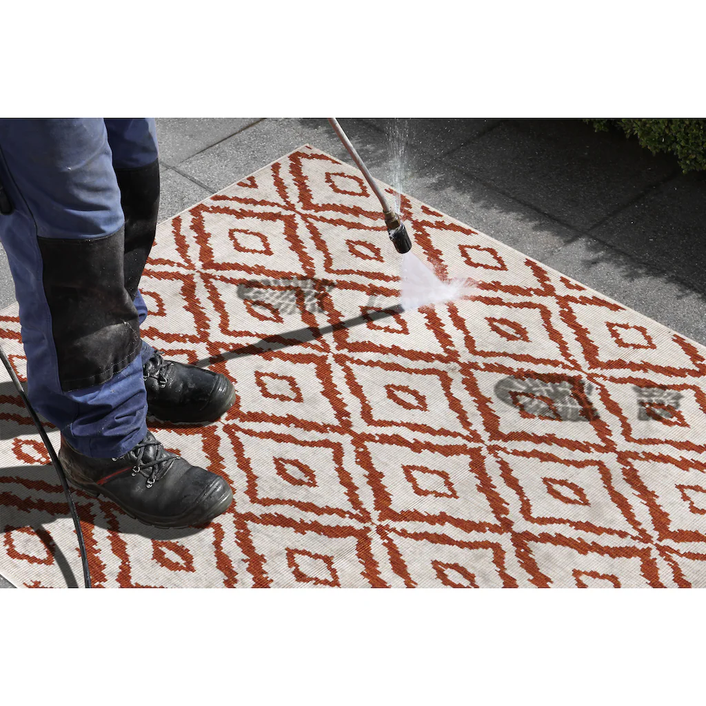 NORTHRUGS Läufer »Rio«, Rechteckig, Rauten Design, Robust, Pflegeleicht, Flachgewebe, Wendbar – Bild 6