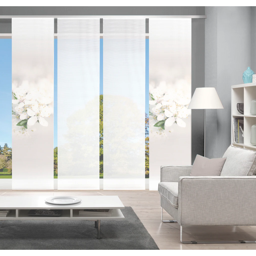 Vision S Schiebegardine »PULSA 4er SET«, (4 St.), Bambus-Optik, Digital Bedruckt