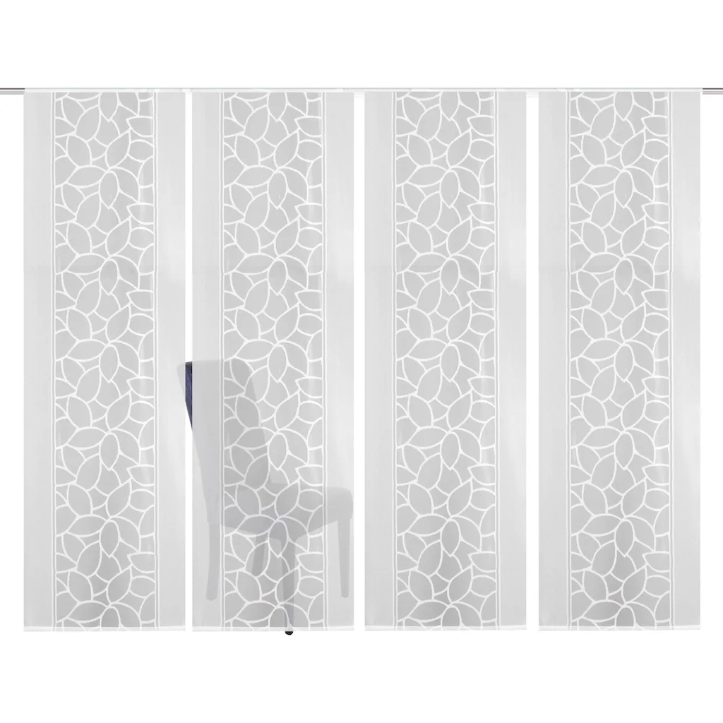 HOME WOHNIDEEN Schiebegardine »JENNA«, (4 St.), Schiebevorhang Jacquard Set – Bild 2