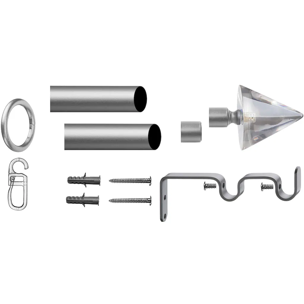 Indeko Gardinenstange »Kegel Glas Klar«, 2 Läufig-läufig, Fixmaß – Bild 2