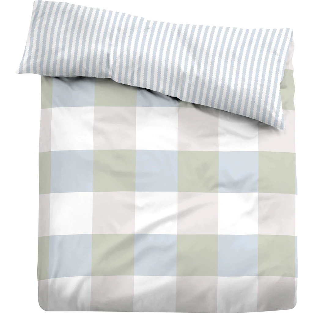 TOM TAILOR Wendebettwäsche »Jonna«, (2 Tlg.), Im Sportlichen Karo-Streifen Design – Bild 4