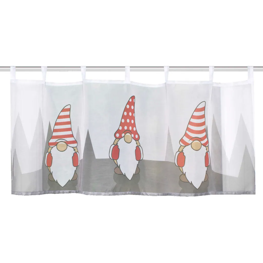 HOME WOHNIDEEN Scheibengardine »IMPALO«, (1 St.), Schlaufencafehaus Voile Digital Bedruckt – Bild 3