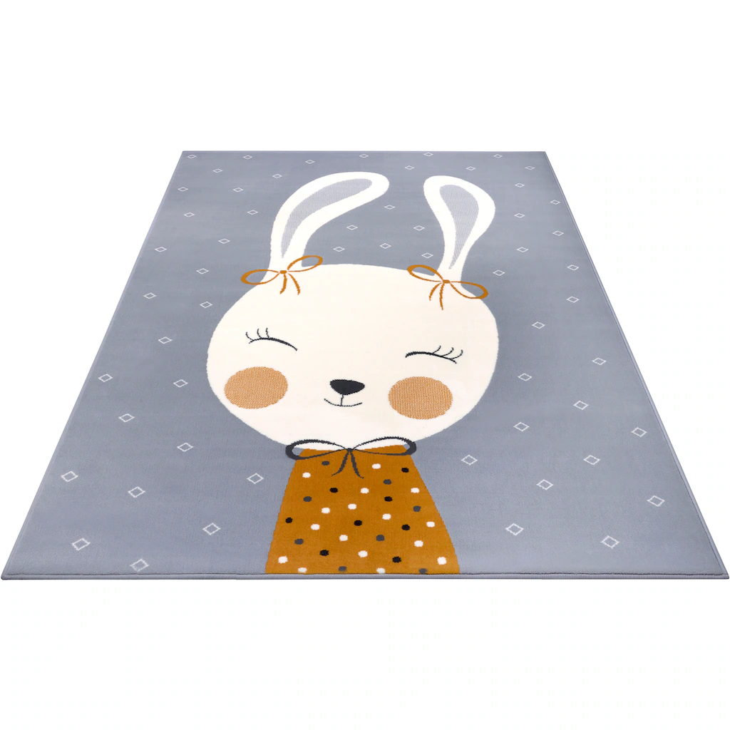 HANSE Home Kinderteppich »Bunny Polly«, Rechteckig, Kurzflor, Tiermotiv, Strapazierfähig, Pflegeleicht, Robust