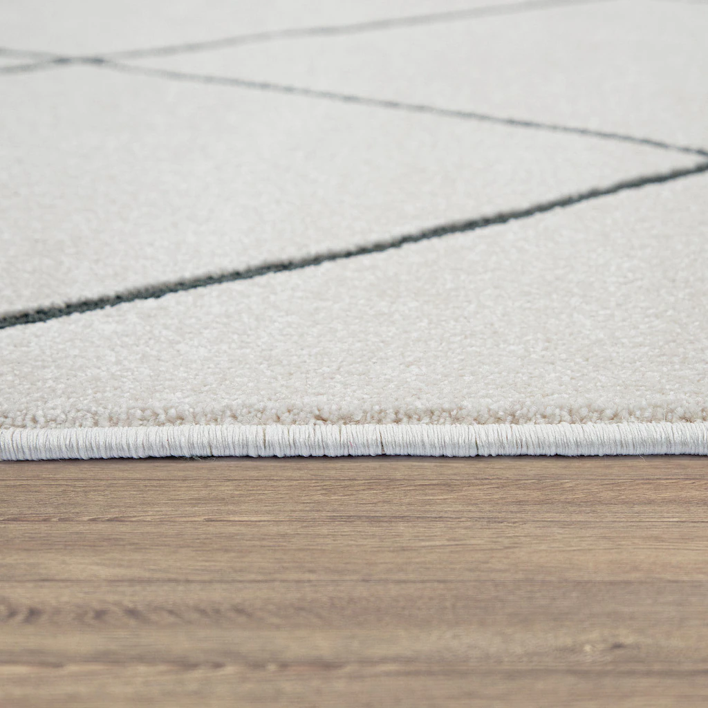 Paco Home Teppich »Haral 786«, Rund, Kurzflor, Scandi Design, Rauten Motiv – Bild 4