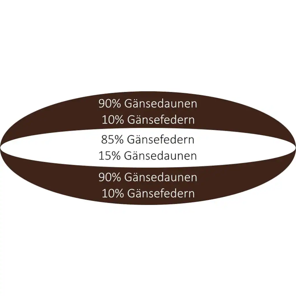 Centa-Star 3-Kammer-Kopfkissen »Deluxe«, Füllung: Außenkammer Mit 90% Gänsedaunen, 10% Gänsefedern, Bezug: Mako-Inlet Aus 100 % Baumwolle, (1 St.) – Bild 3
