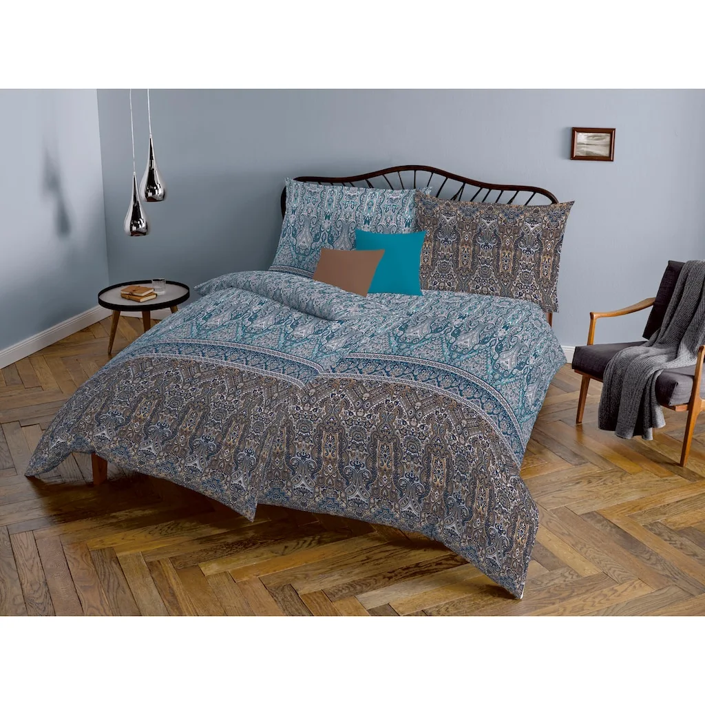 Fleuresse Bettwäsche »Davos«, (2 Tlg.), Kuschelig Weiche Biber Winterbettwäsche, Stilvolle Ornamente – Bild 3