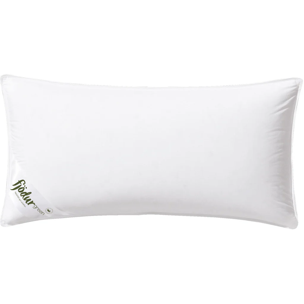 Fjödur Fjödur 3-Kammer-Kopfkissen »Fleur«, Füllung: Außen: 50% Daunen % 50 %Federn, Innenkern Aus Federn, Bezug: Bio-Baumwolle, (1 St.), Das Kissen Gibt Es In Den Größen 40 X 80 Und 80 X 80 Cm.