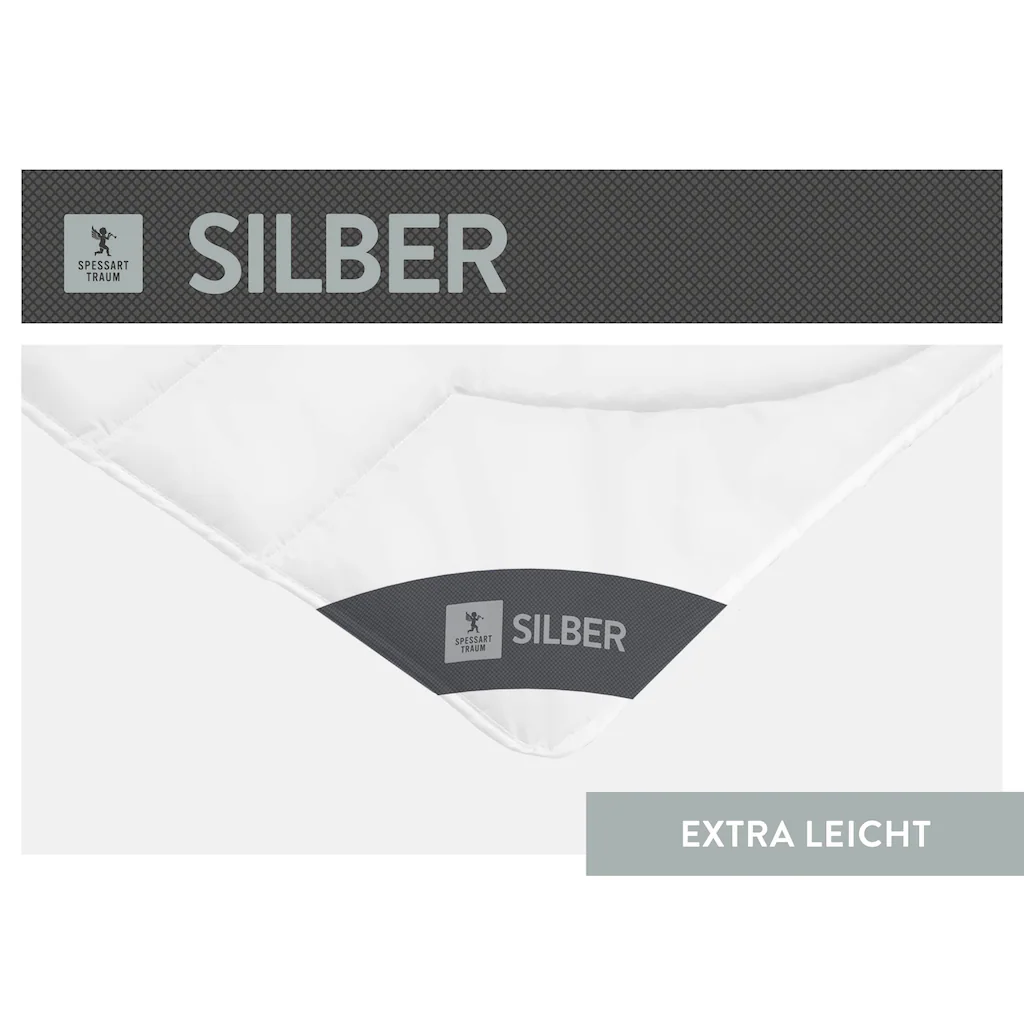 SPESSARTTRAUM Baumwollbettdecke »Silber«, Extraleicht, (1 St.), Hergestellt In Deutschland, Allergikerfreundlich