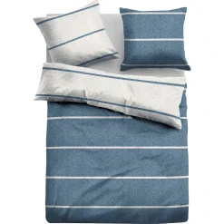 TOM TAILOR Wendebettwäsche »Lenja«, (2 Tlg.), TOM TAILOR, In Biber (Flanell) Qualität, 100% Baumwolle (60% Recycling-Baumwolle + 40% Neue Baumwolle), Reißverschluss, Ganzjährig Einsetzbar