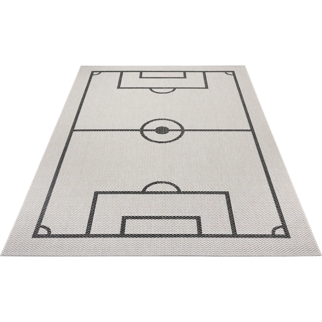Lüttenhütt Lüttenhütt Kinderteppich »Fußballfeld«, Rechteckig, Fußball, Spielunterlage, Flachgewebe, Strapazierfähig, Pflegeleicht