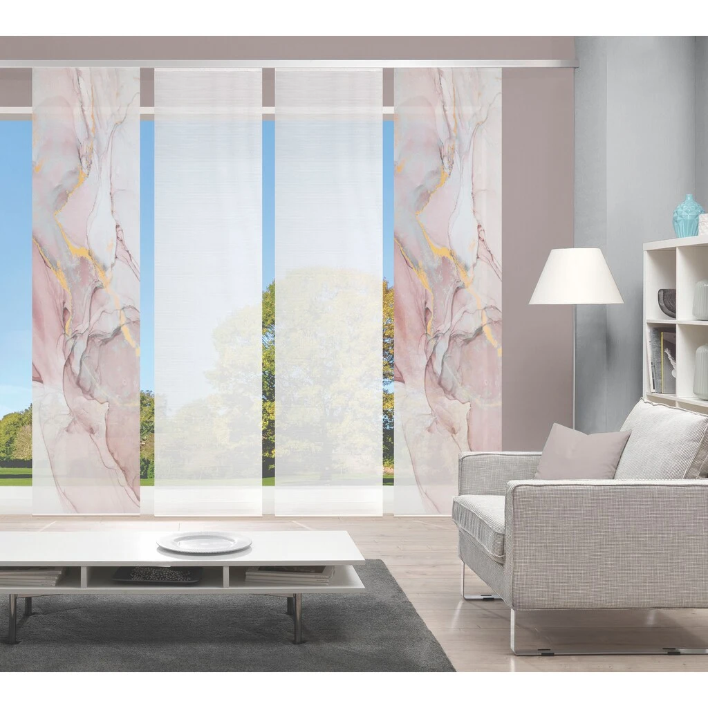 Vision S Schiebegardine »MARMOSA 4er SET«, (4 St.), Bambus-Optik, Digital Bedruckt