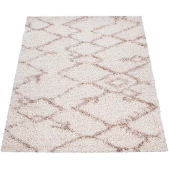 Paco Home Hochflor-Teppich »Kalmar 447«, Rechteckig, Shaggy, Scandi Design, Modernes Rauten Muster, Weich & Kuschelig