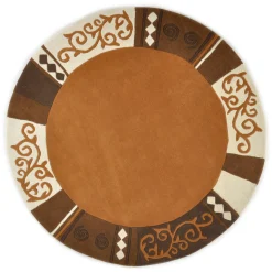 THEKO Wollteppich »Ambadi«, Rund, Reine Schurwolle, Handgetuftet, Mit Bordüre, Modern