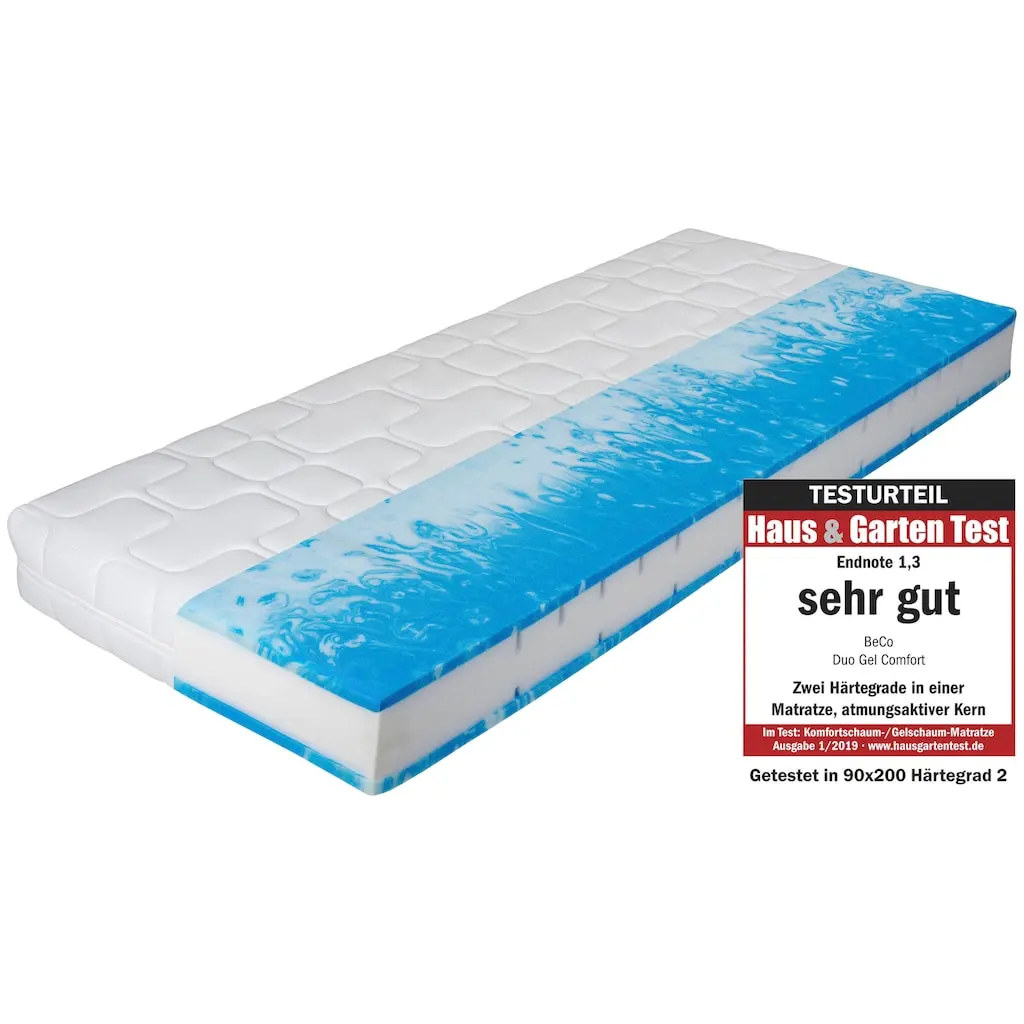 Beco Gelschaummatratze »Duo Gel Comfort«, 20 Cm Cm Hoch, (1 St.), Komfortable Matratze In 90x200, 140x200 Cm Und Weiteren Größen