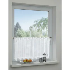 GARDINIA Scheibengardine »Silberdruck«, (1 St.), Stoff Voile Mit Silberdruck Muster