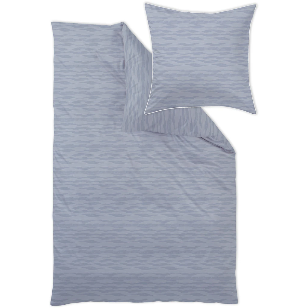 Curt Bauer Bettwäsche »Silence«, (2 Tlg.), Wellen Motiv