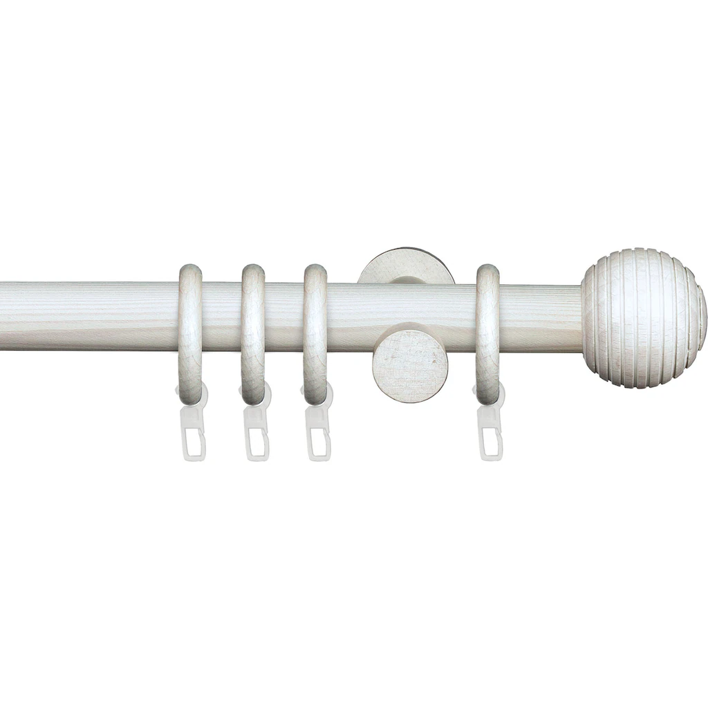 Liedeco Gardinenstange »Stilgarnitur 28 Mm Kugel-Streifen«, 1 Läufig-läufig, Fixmaß, Gardinenstange Komplett