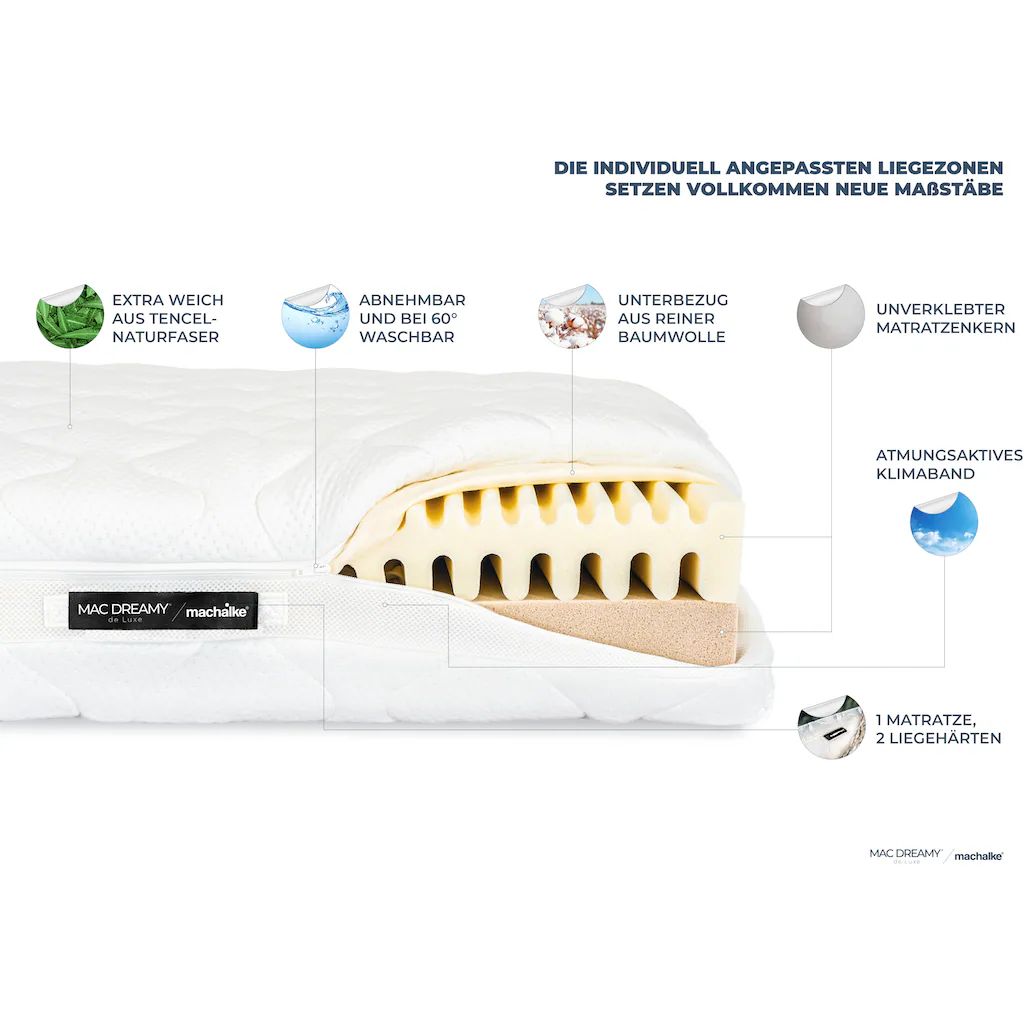 Machalke® Machalke® Kaltschaummatratze »Mac Dreamy De Luxe«, 20 Cm Cm Hoch, Raumgewicht: 70 Kg/m³, (1 St.), Premium Matratze In Verschiedenen Größen, Luxuriöse Wendematratze – Bild 5