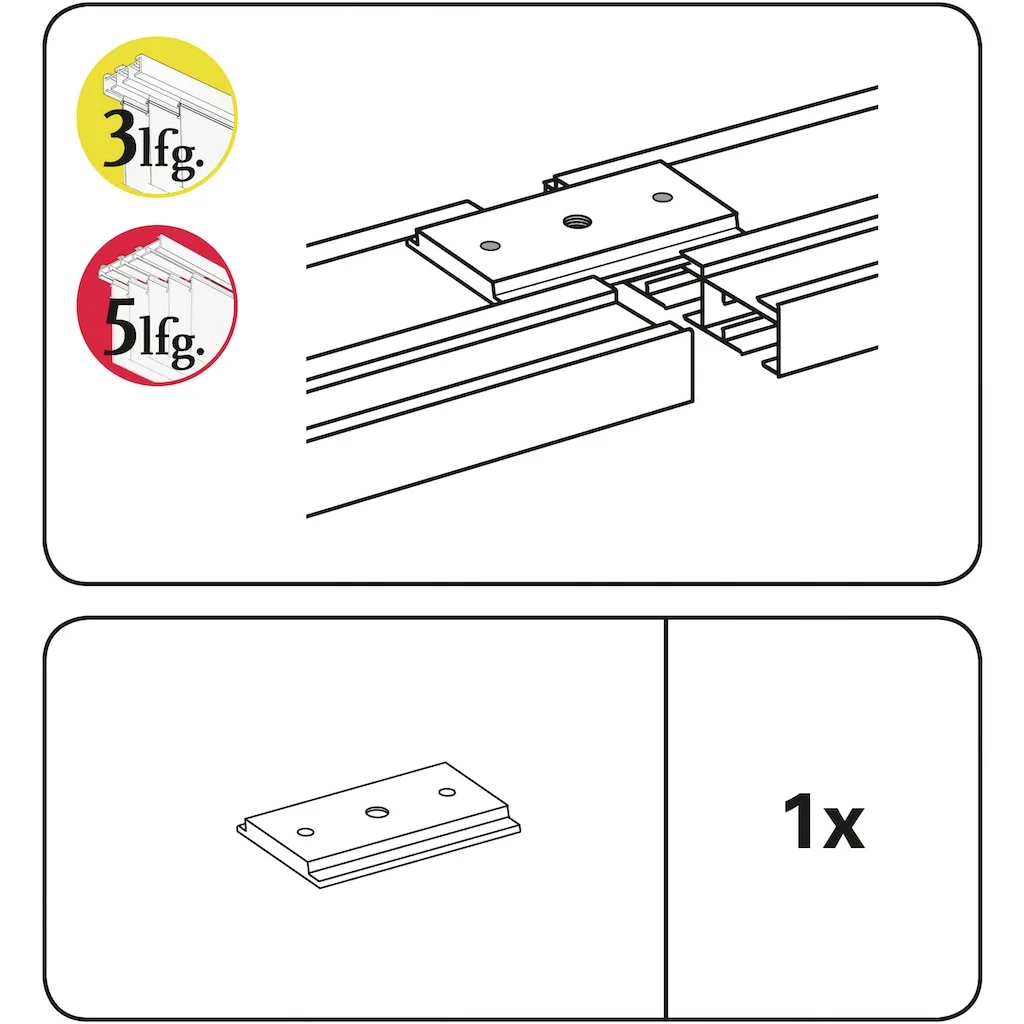 GARDINIA Gardinenstangenhalter »Gardinenschienen-Verbinder«, (1 St.), Serie Flächenvorhang-Technik Atlanta 3-läufig – Bild 3