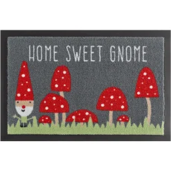 HANSE Home Fußmatte »Home Sweet Gnome«, Rechteckig, Mit Spruch, Mit Schrift, Rutschhemmend, Waschbar, Gemustert, Robust