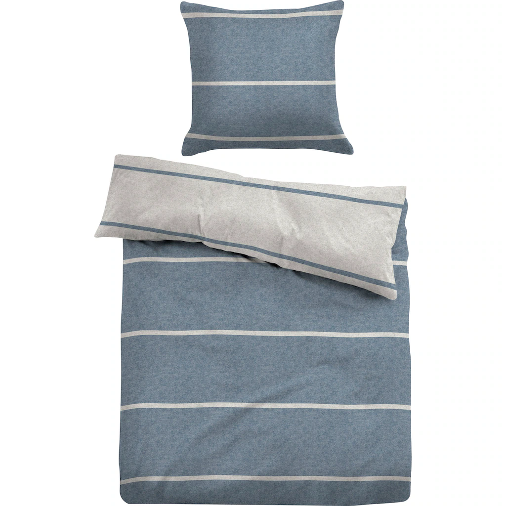 TOM TAILOR Wendebettwäsche »Lenja«, (2 Tlg.), TOM TAILOR, In Biber (Flanell) Qualität, 100% Baumwolle (60% Recycling-Baumwolle + 40% Neue Baumwolle), Reißverschluss, Ganzjährig Einsetzbar – Bild 4