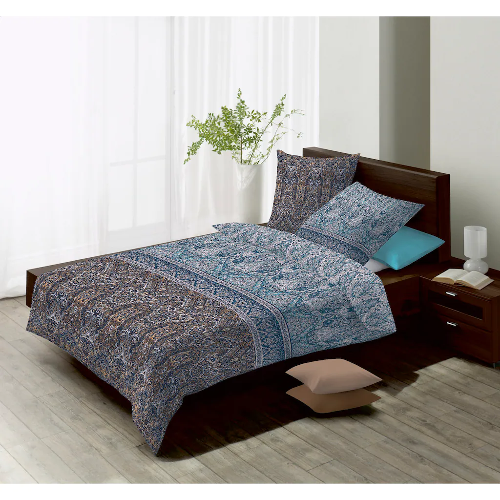 Fleuresse Bettwäsche »Davos«, (2 Tlg.), Kuschelig Weiche Biber Winterbettwäsche, Stilvolle Ornamente – Bild 2