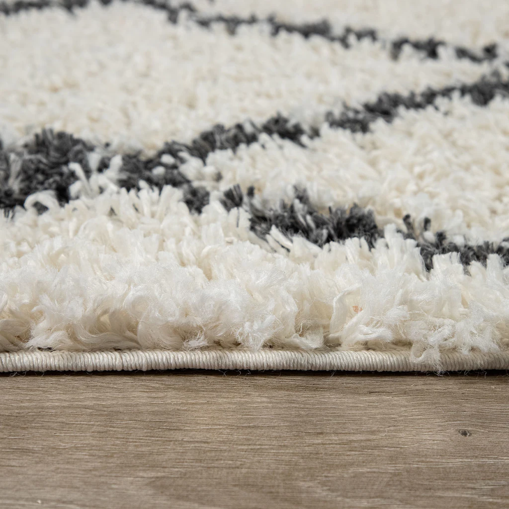 Paco Home Hochflor-Teppich »Kalmar 443«, Rund, Scandi Design, Rauten Muster, Weich & Kuschelig – Bild 4