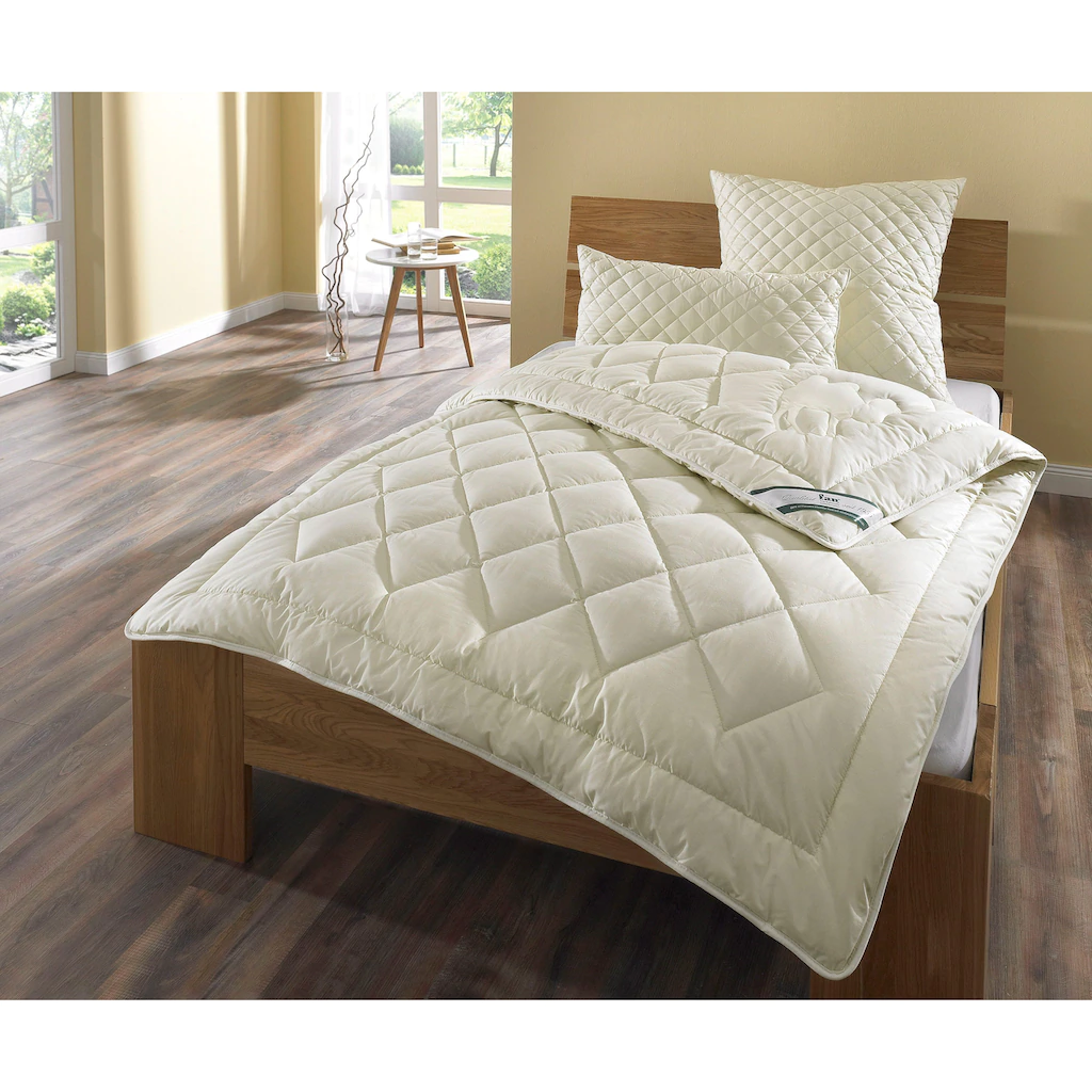 F.a.n. Schlafkomfort Naturfaserkissen »Kamelhaar«, Füllung: 97% Wolle, 3% Sonst. Fasern, Bezug: 100% Baumwolle Versteppt Mit 97% Kamelhaar, 3% Sonst. Fasern, (1 St.), Naturfaserkissen Aus Wolle, Kopfkissen In 40x80 Oder 80x80 Cm – Bild 4