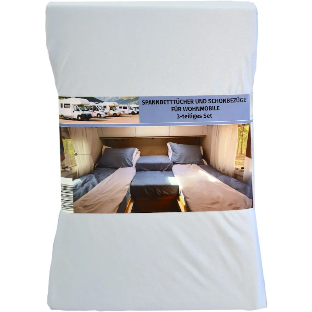 KUM Spannbettlaken »Spannbettlaken-Set Für Wohnwägen«, (3 St.), Weich