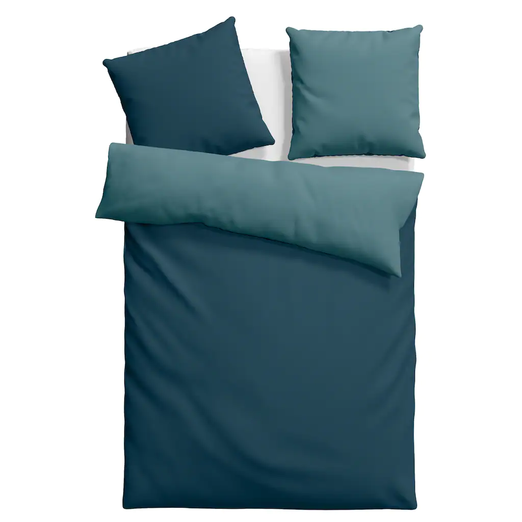 Leonique Wendebettwäsche »Sofia«, (2 Tlg.), Satin Qualität Aus 100% Baumwolle, Bett- Und Kopfkissenbezug Mit Reißverschluss, Bettwäsche Set Unterstützt Die Initiative Cotton Made In Africa, Made In Green Zertifiziert