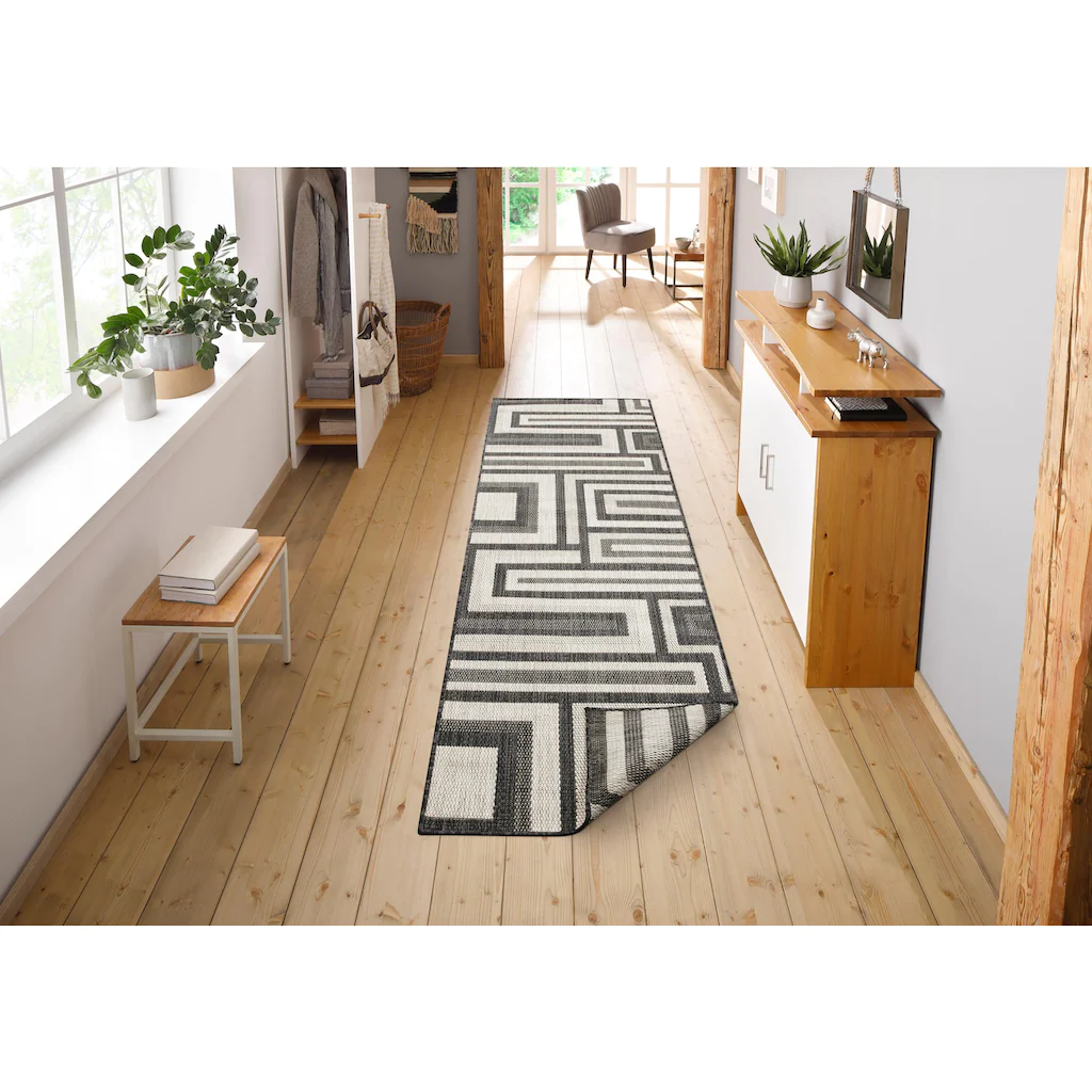 Bruno Banani Läufer »Cannes«, Rechteckig, 3 Mm Höhe, Teppichläufer, In- Und Outdoor Teppich, Wendeteppich, Wetterfest & UV-beständig, Für Balkon, Terrasse Und Wintergarten, Besonders Flach, Auch Für Küche Oder Esszimmer Und Wohnzimmer Geeignet – Bild 4
