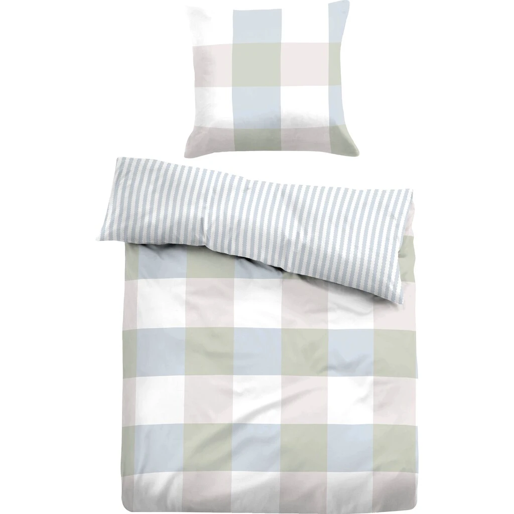 TOM TAILOR Wendebettwäsche »Jonna«, (2 Tlg.), Im Sportlichen Karo-Streifen Design – Bild 3