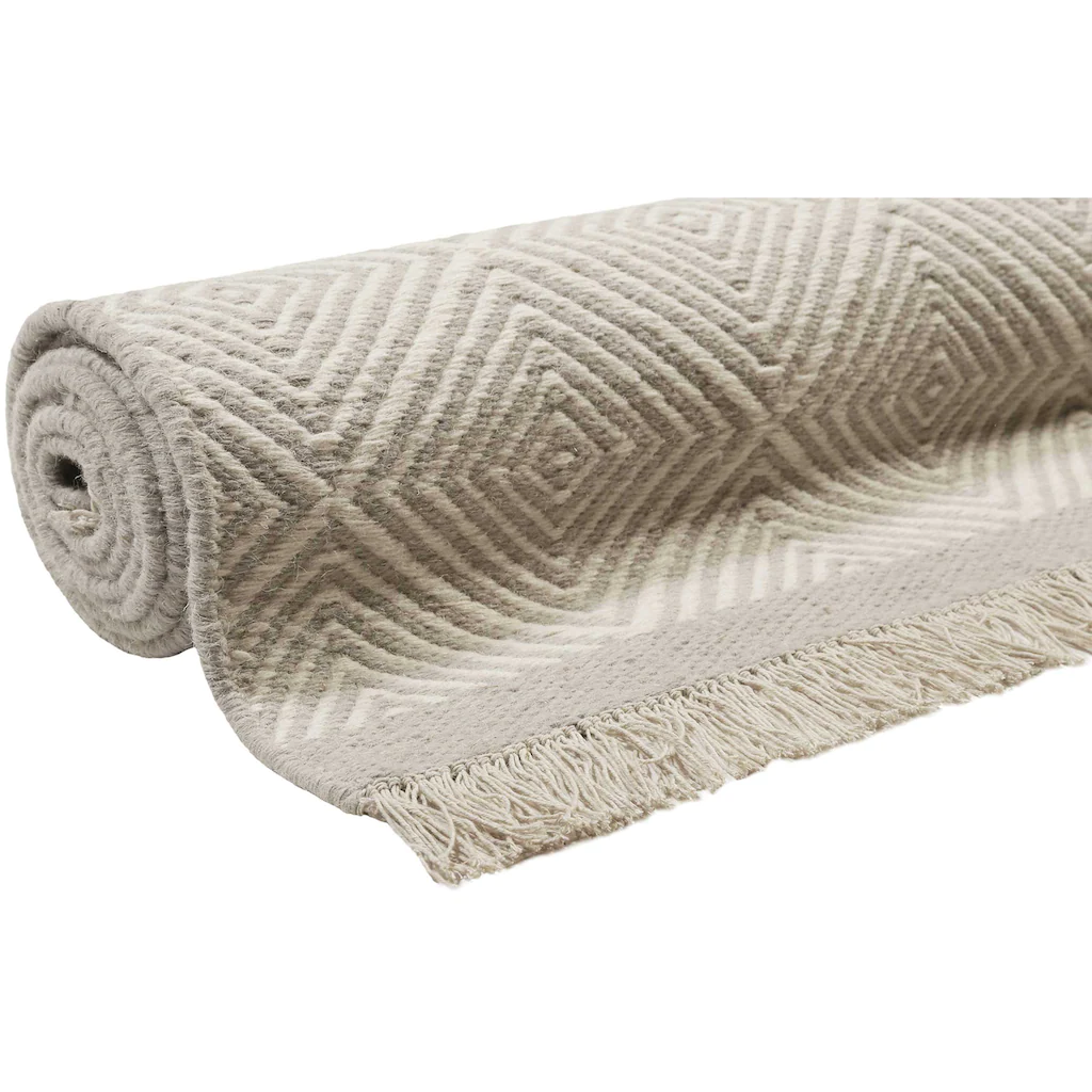 Esprit Wollteppich »Cairo ESP-2206«, Rechteckig, Naturfaserteppich Mit Fransen Im Modernen Design, Wohnzimmer – Bild 3